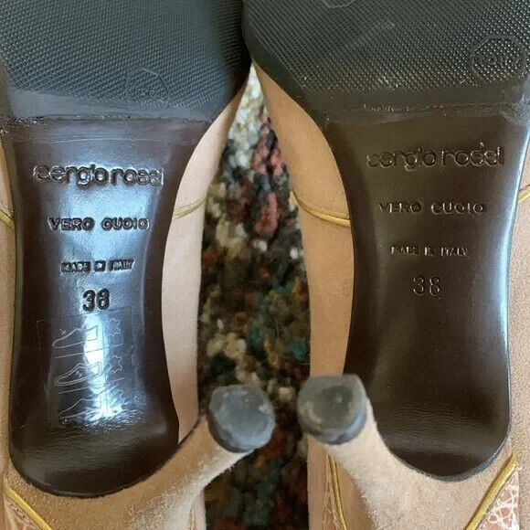 Vintage Sergio Rossi Vero Cuoio Heels - Giraffe Print Leather Buckle - Picture 9 of 10